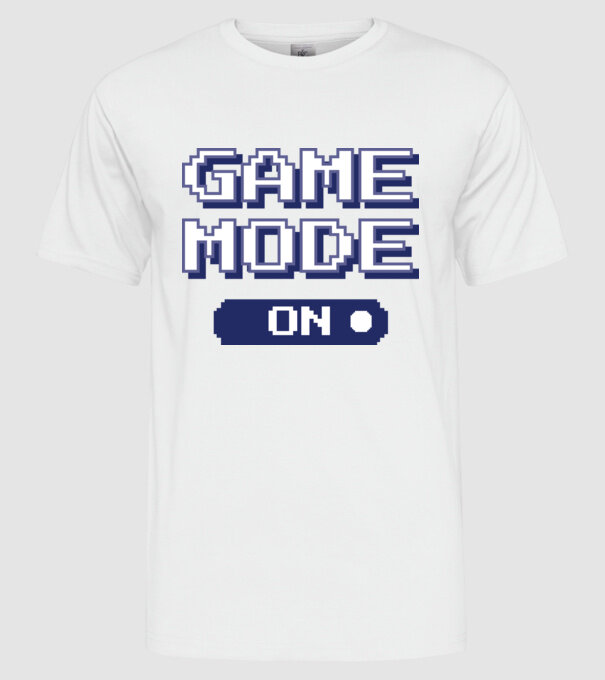 Game mode on Gamer pixel model alb pe tricou