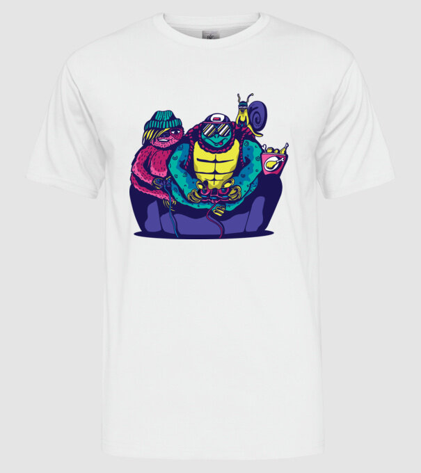 Animale Gamer model alb pe tricou