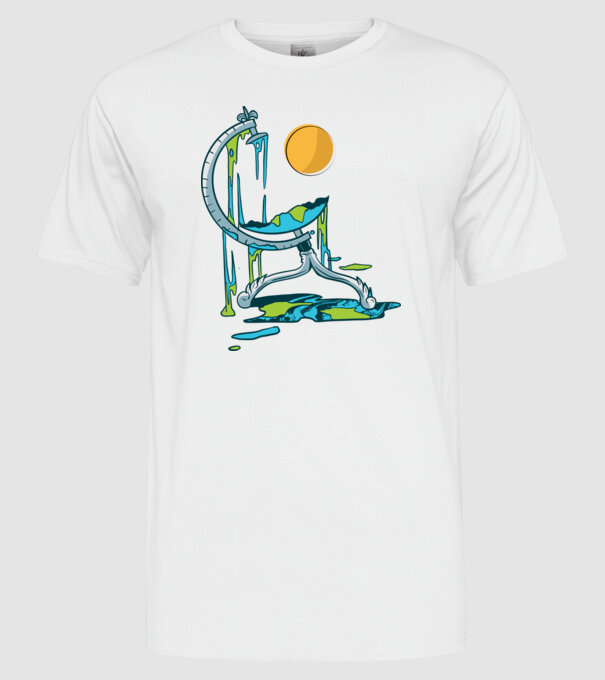 Încălzire globală model alb pe tricou