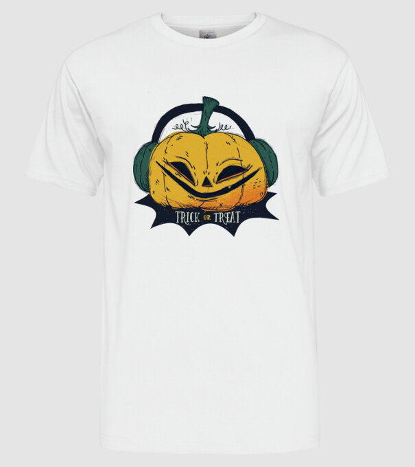 Dovleac Halloween model alb pe tricou