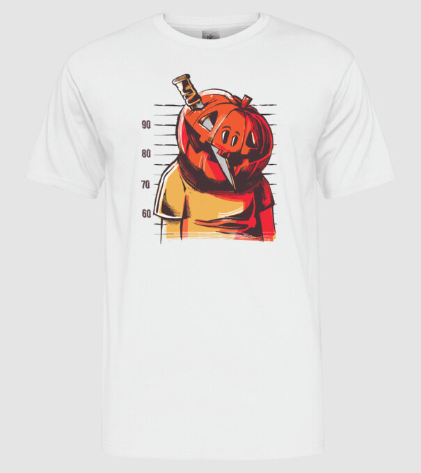 Halloween cap de dovleac închisoare model alb pe tricou
