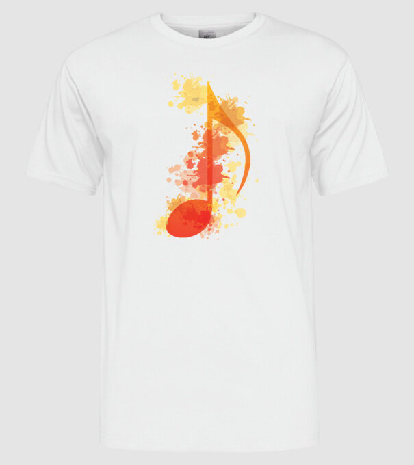 Notă muzicală model alb pe tricou