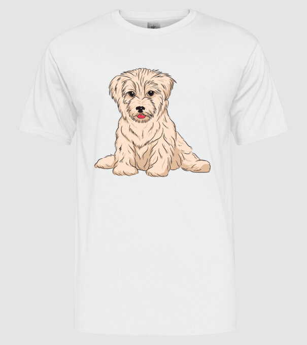Câine Havanez model alb pe tricou