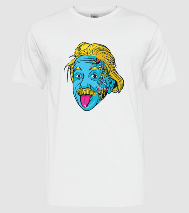 Hippy Albert Einstein model alb pe tricou