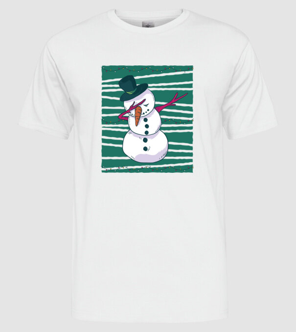 Om de zăpadă DAB Crăciun model alb pe tricou