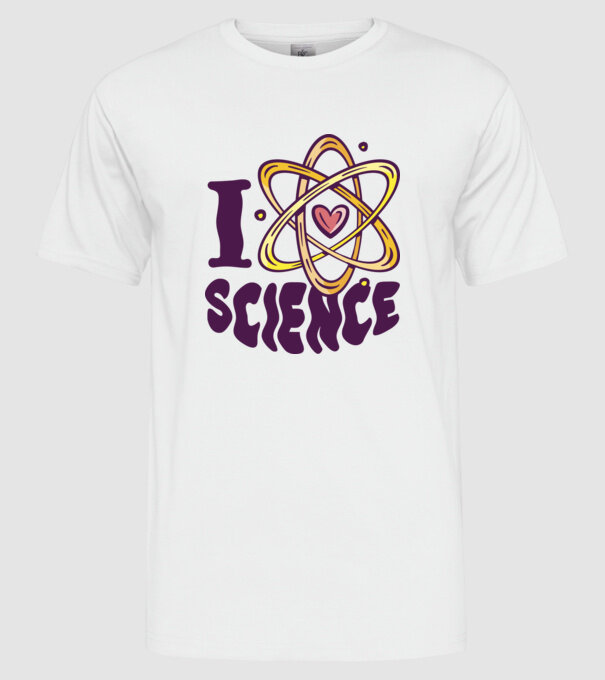 I Love Science știință model alb pe tricou