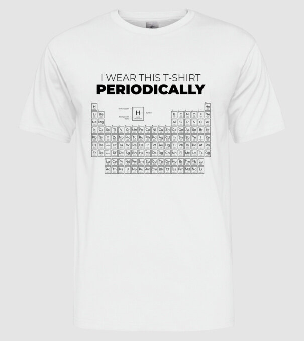 I wear this t-shirt periodically model alb pe tricou