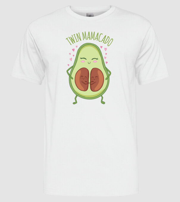 Gemeni Mamacado model alb pe tricou