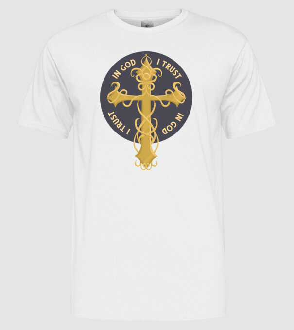 In God We Trust model alb pe tricou