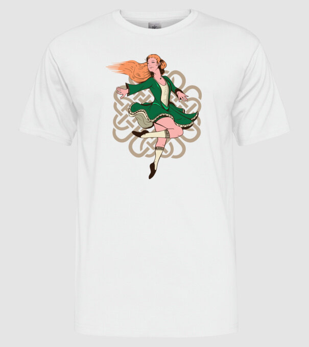 Femeile Dansatoare irlandeză model alb pe tricou