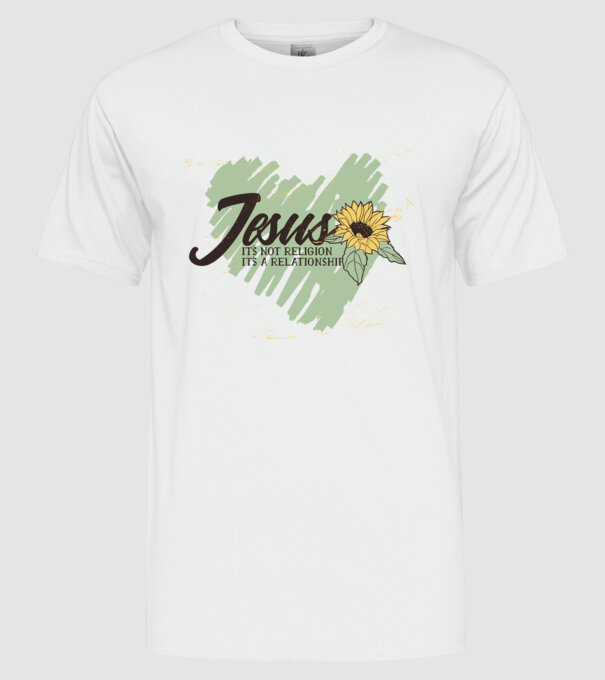 Inima lui Isus - Nu o religie, ci o relație model alb pe tricou