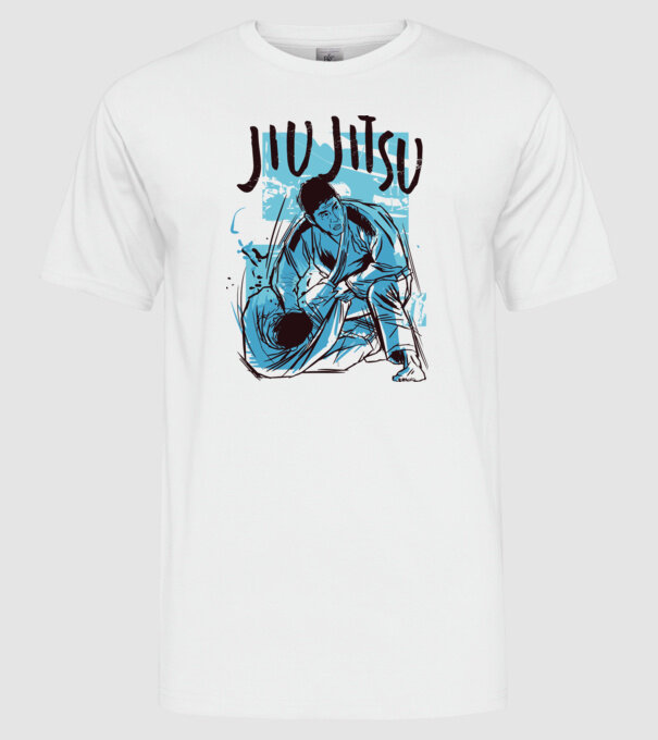 Jiu Jitsu model alb pe tricou