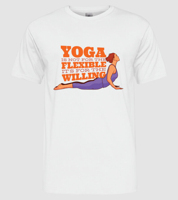 yoga perseverență model alb pe tricou