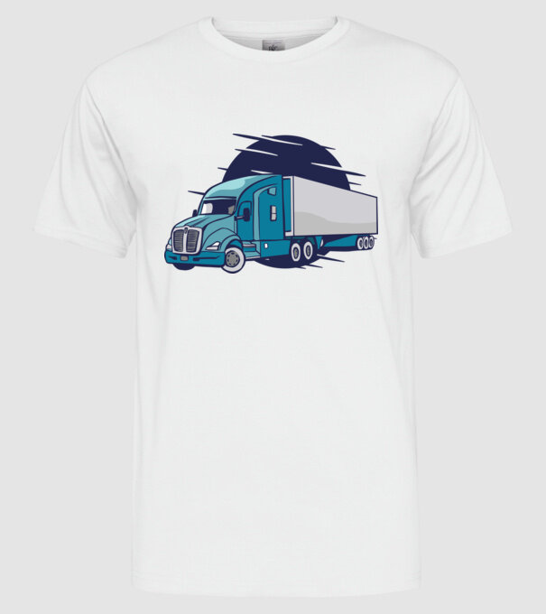 Tricou Șofer de camion model alb pe tricou