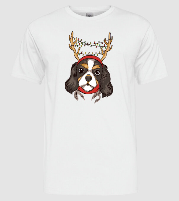 Cavalier de Crăciun model alb pe tricou