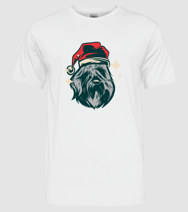 Câine de Crăciun model alb pe tricou