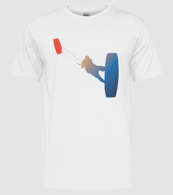 Kite Surfer model alb pe tricou