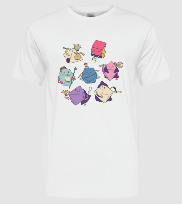 Caractere Cub model alb pe tricou