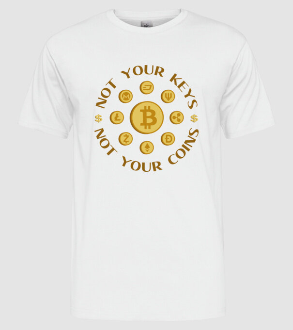 Criptomonede model alb pe tricou