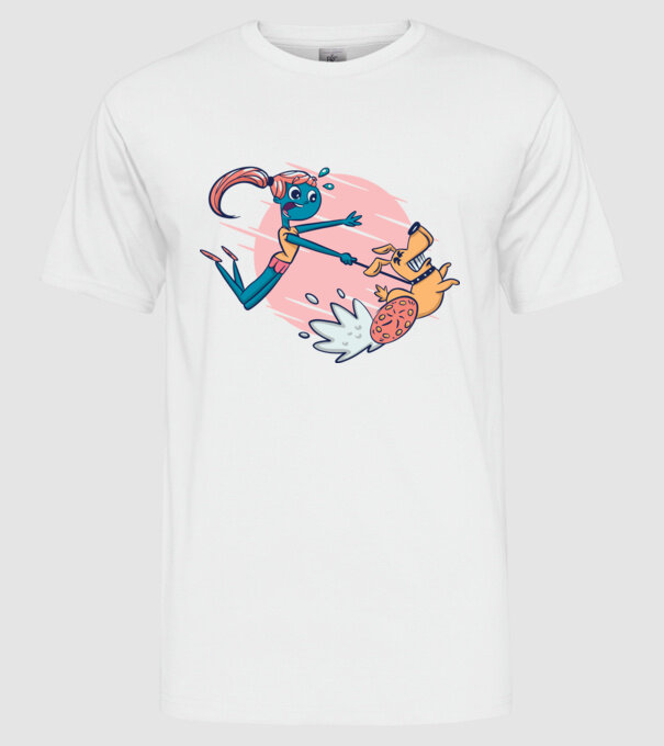 Plimbarea câinilor model alb pe tricou