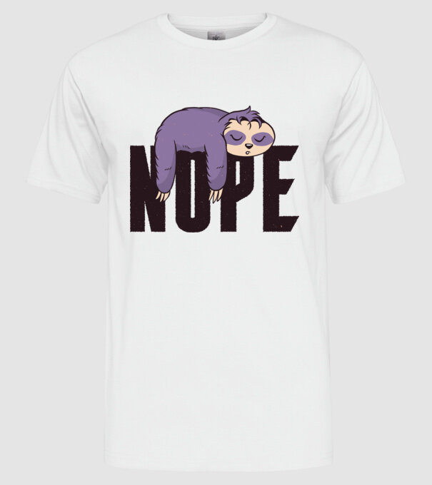 Leneș Nope model alb pe tricou