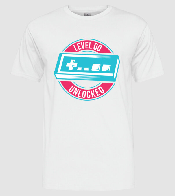 Level 60 Unlocked 60th Birthday model alb pe tricou