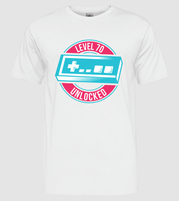 Level 70 Unlocked 70th Birthday model alb pe tricou
