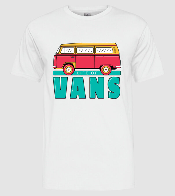 Life of Vans model alb pe tricou