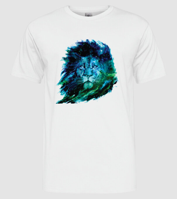 lion color splash model alb pe tricou