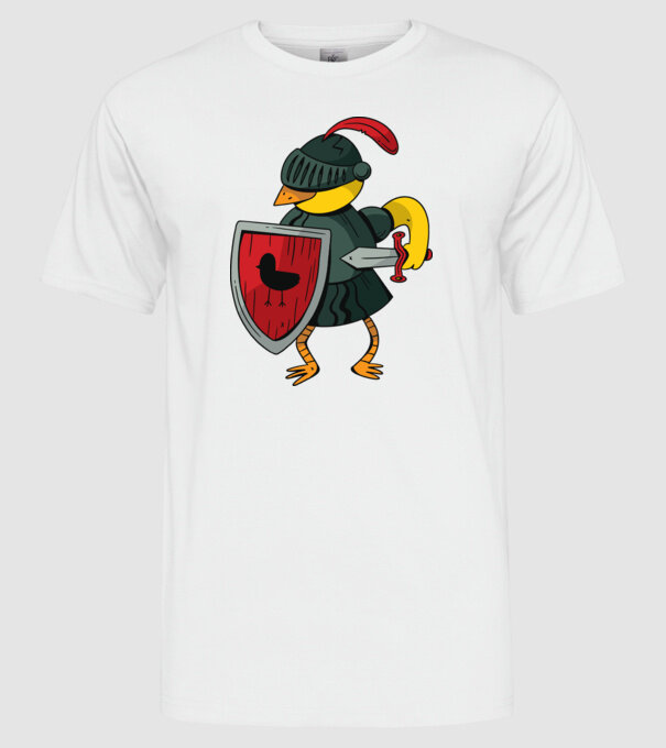 Cavaler Pasăre model alb pe tricou