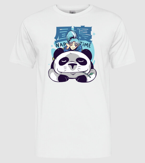 Anime Panda relaxare model alb pe tricou
