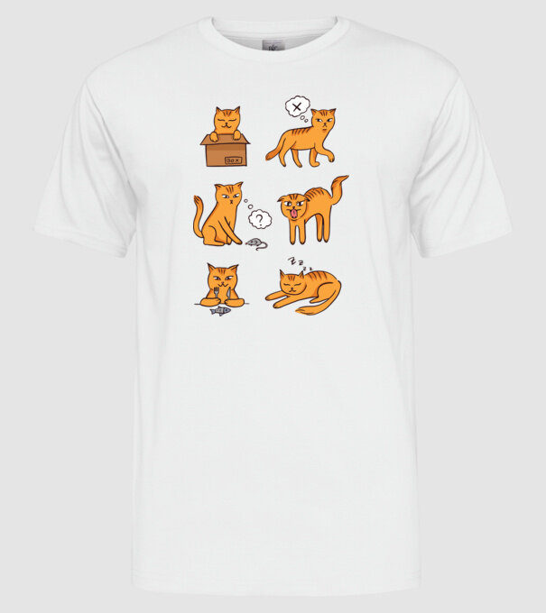 Caracteristici Pisică model alb pe tricou