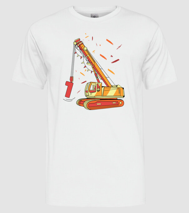 Prindere 1st Birthday model alb pe tricou