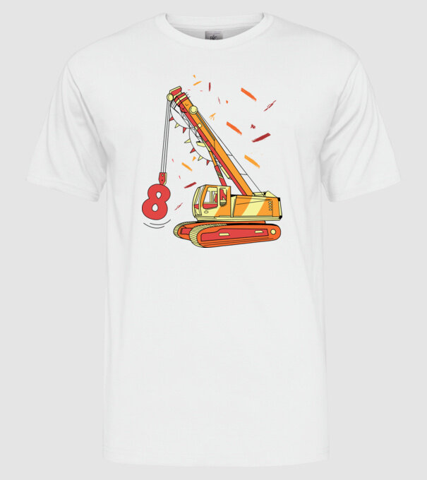 Prindere 8th Birthday model alb pe tricou