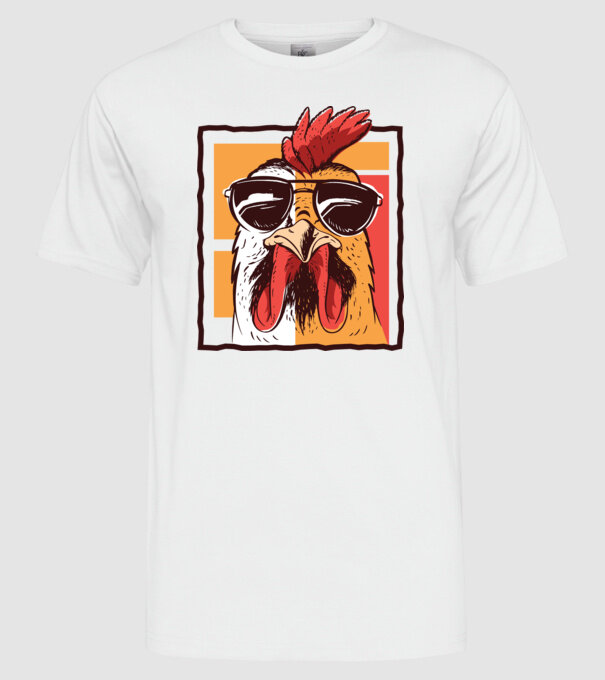 Pui cool model alb pe tricou