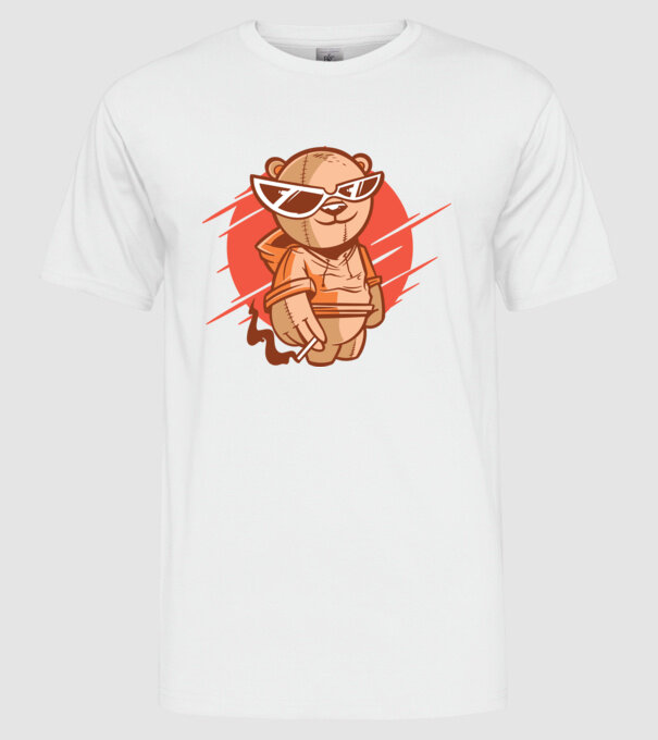 Ursuleț Cool model alb pe tricou