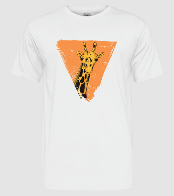 Girafă cool model alb pe tricou