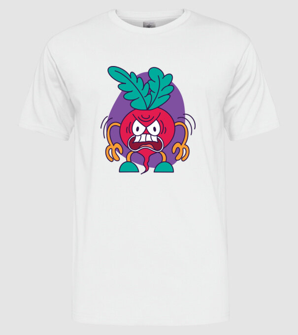 Ridichi supărat model alb pe tricou