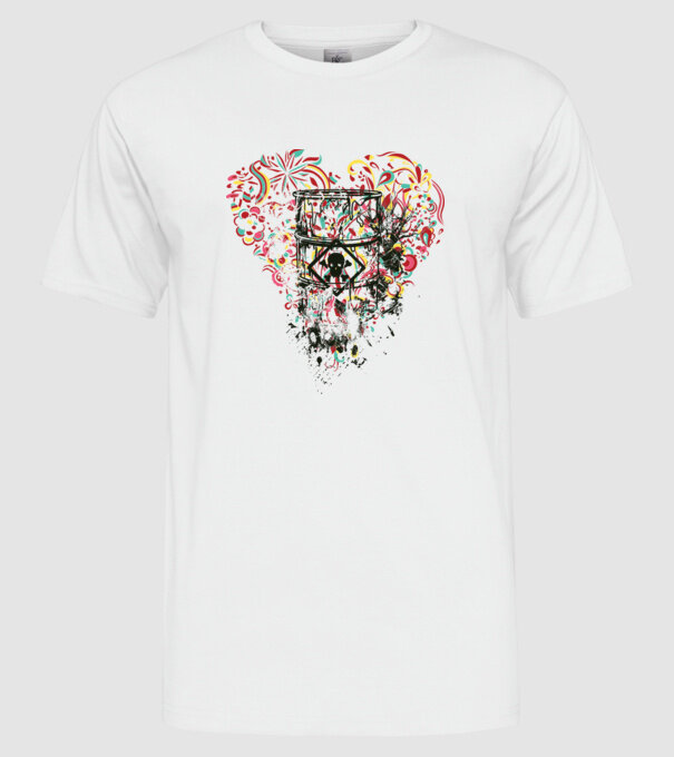 Inimă otrăvită model alb pe tricou