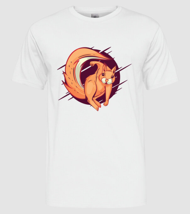 Supererou veveriță model alb pe tricou