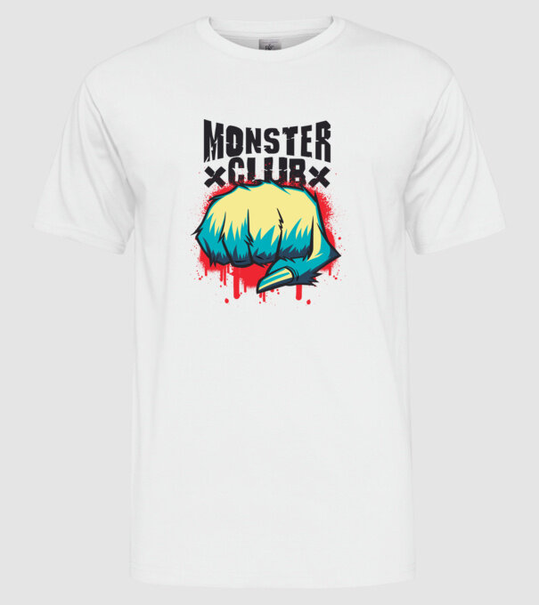 Monster Club model alb pe tricou