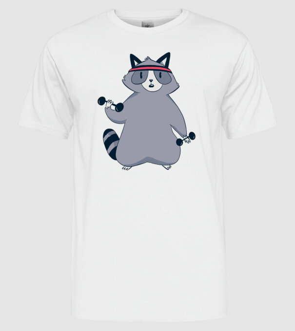 Raton antrenament model alb pe tricou