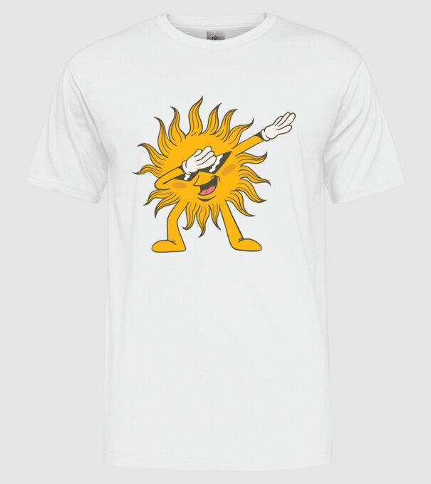Soare DAB model alb pe tricou