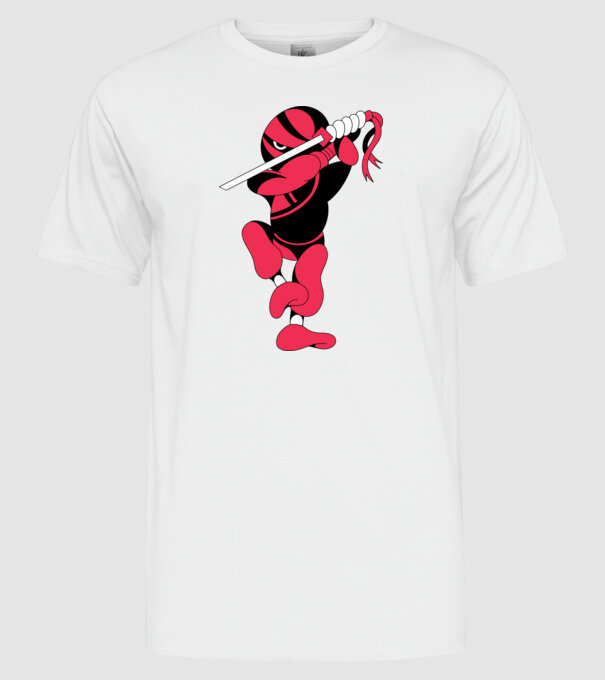 Ninja model alb pe tricou