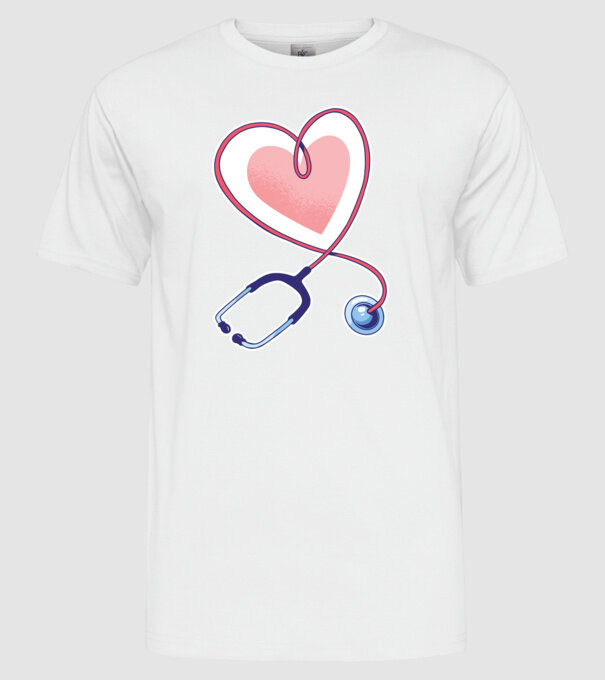 Soră Asistentă Stetoscop model alb pe tricou