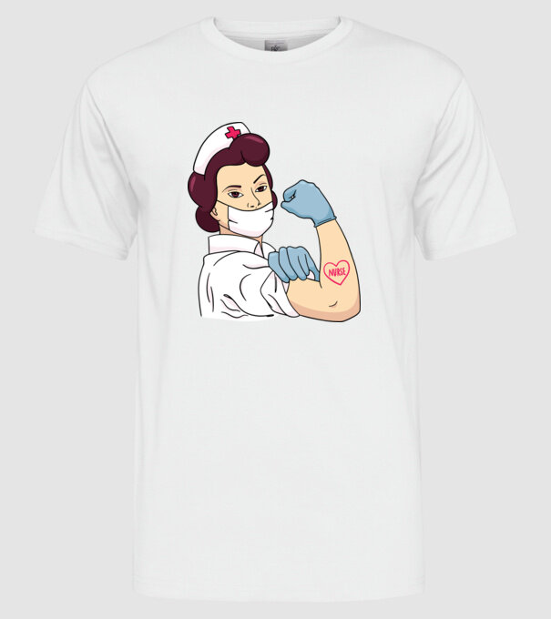 Soră Asistentă model alb pe tricou