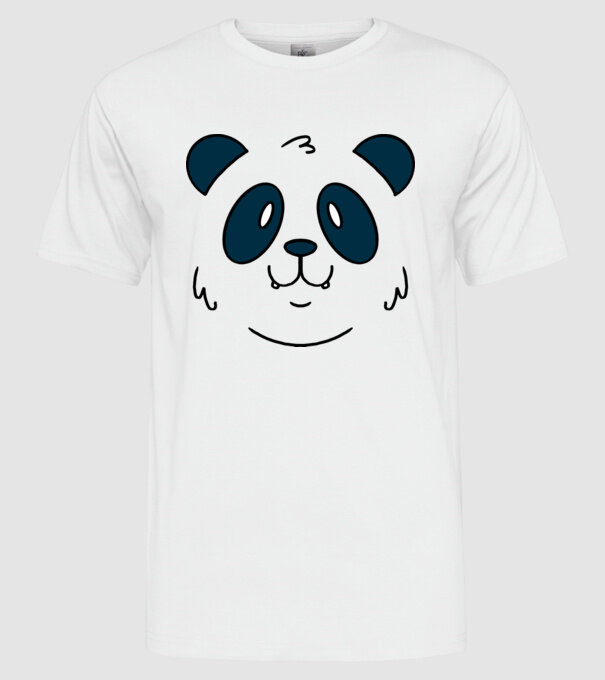 Cap de panda model alb pe tricou