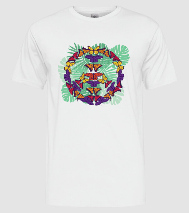 Peace tricou cu fluturi model alb pe tricou