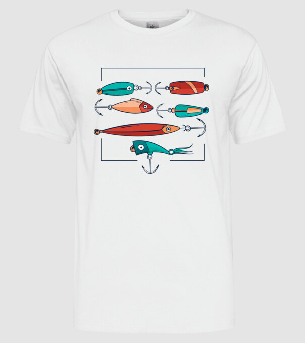 Pescuit la trena Momeli model alb pe tricou