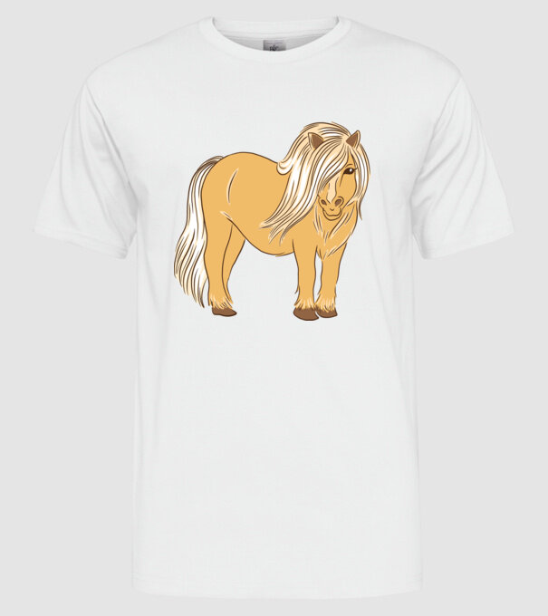 Ponei model alb pe tricou